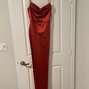 Windsor Red Cowl Neck Slip Dress